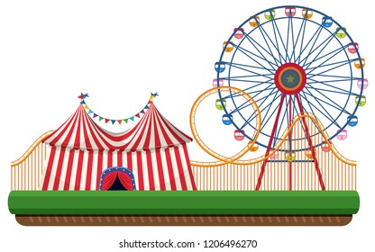 Ride in the fun park illustration