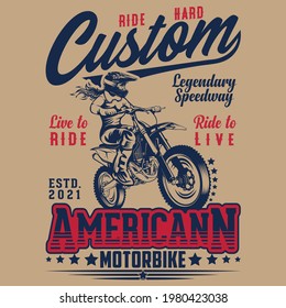 Ride Hard Custom American Motorbike - Motorcycle vintage racing