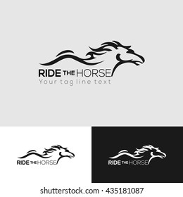 Ride with horse Logo Design Template 