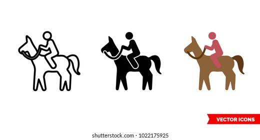 Ride icon of 3 types: color, black and white, outline. Isolated vector sign symbol.