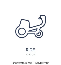 Ride icon. Ride linear symbol design from Circus collection. Simple outline element vector illustration on white background.