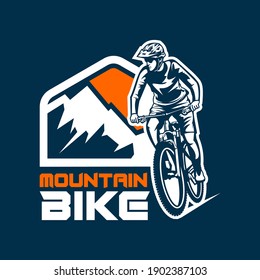 ride mountain bike logo vector art