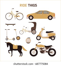 ride objects vector illustration flat design