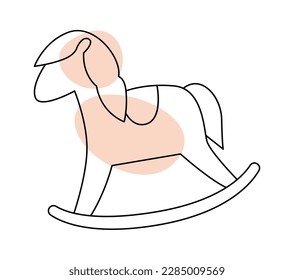 Montar en la línea de caballos arte Baby Accesory Toy para juegos. Ilustración del vector