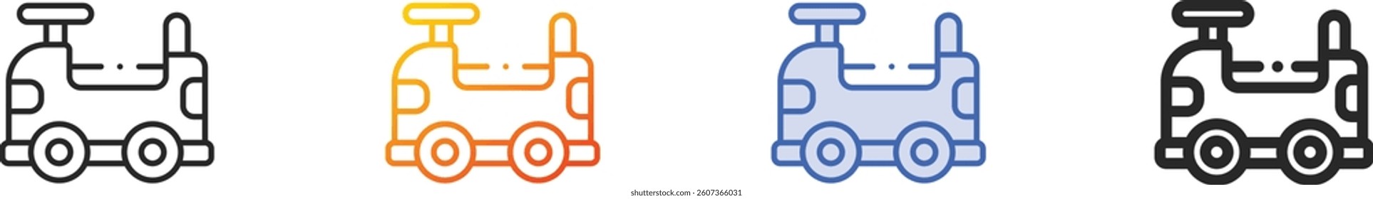 ride on icon.Thin Linear, Gradient, Blue Stroke and bold Style Design Isolated On White Background
