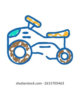 ride on toy child doodle icon sketch vector. ride on toy child sign. isolated symbol illustration