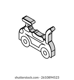 ride on toy child game play isometric icon vector. ride on toy child game play sign. isolated symbol illustration