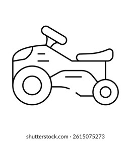 ride on toy child line icon vector. ride on toy child sign. isolated contour symbol black illustration