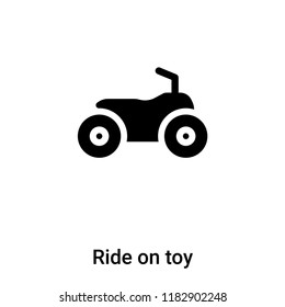 Ride on toy icon vector isolated on white background, logo concept of Ride on toy sign on transparent background, filled black symbol