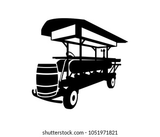 Ride the Roc Pedal Tours with Barrel Sign Symbol Icon Logo Vector