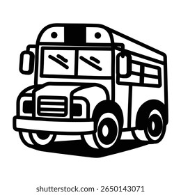 Ride safe with doodle style school bus icon.


