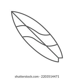 Ride sea wave with your Surfboard for water sport. Sea extreme sport pattern. surf Longboard Shape Equipment for Surfing. surfing board icon. Vector illustration filled outline style. EPS10