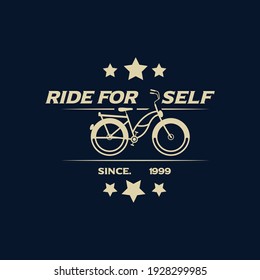 Ride for self, Sports Bicycle vintage logo vector for T-shirt and other brands.