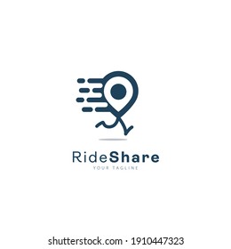 Ride Share Logo Design Symbol Template Flat Style Vector Illustration