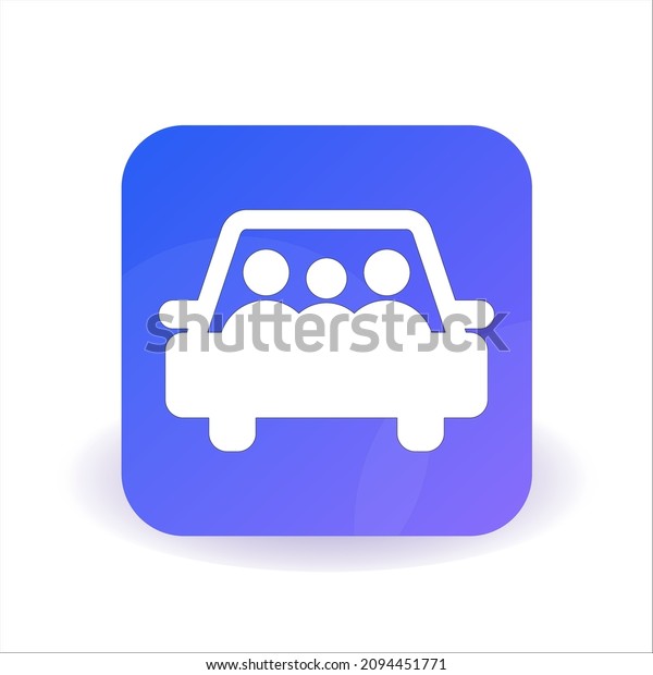 Ride sharing icon button, car sharing icon concept\
on white background from Productivity collection with Gradient\
vector icon