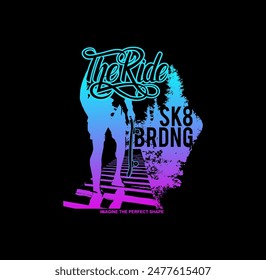 The Ride skate boarding vector illustration.