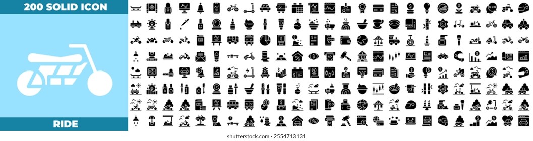 Ride Solid Editable Icons set.