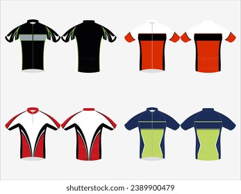 Ride in Style: Premium Cycling Jersey Design Collection - Set of 4 Exclusive Designs for Peak Performance and Fashion on the Road