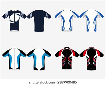 Ride in Style: Premium Cycling Jersey Design Collection - Set of 4 Exclusive Designs for Peak Performance and Fashion on the Road