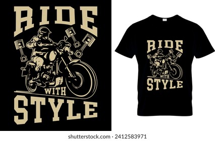 ride with style, T-Shirt Design, T-Shirt Design