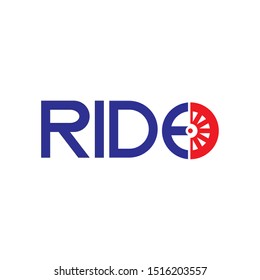 RIDE Tire logo design vector