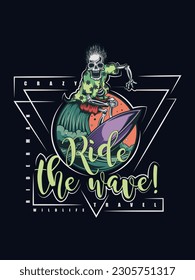 Ride the wave t shirt design 