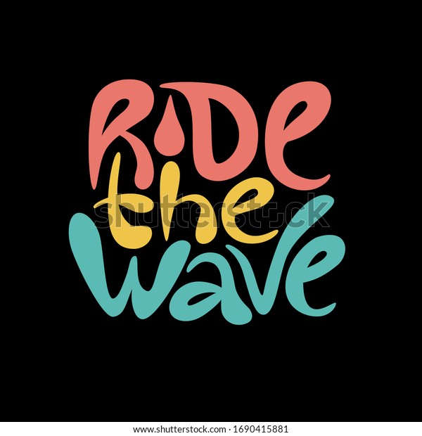 Ride Wave Unique Vector Hand Drawn Stock Vector (Royalty Free