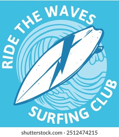 Ride the Waves t shirt desing and graphcs work