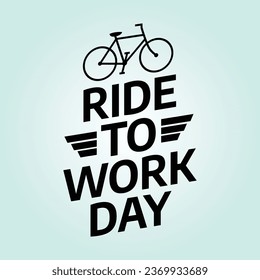 Ride To Work Day design template good for celebration usage. bike vector image. green globe design. vector eps 10. flat design.
