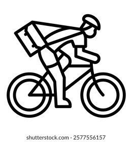 Ride to Work icon line vector illustration