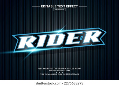 Rider 3D editable text effect template