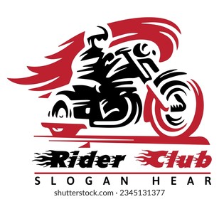 RIDER CLUB MOTOCYCLE LOGO TEMPLATE VECTOR