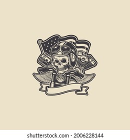rider custom logo retro vector