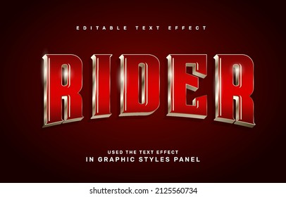 Rider editable text effect template
