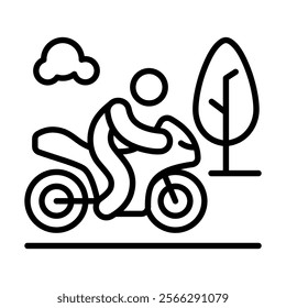 Rider Excursion icon line vector illustration