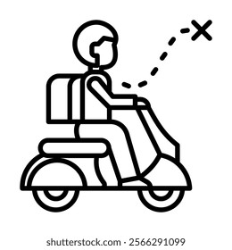 Rider Expedition icon line vector illustration