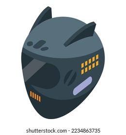 Rider helmet icon isometric vector. Safety protection. Motorbike equipment