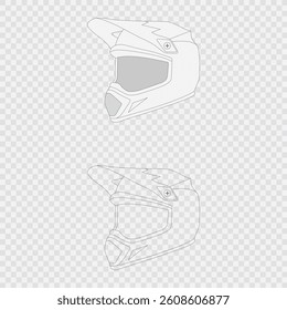 Rider helmet mockup vector art Isolated on transparent background