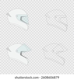 Rider helmet mockup vector art Isolated on transparent background