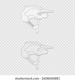 Rider helmet mockup vector art Isolated on transparent background
