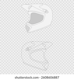 Rider helmet mockup vector art Isolated on transparent background