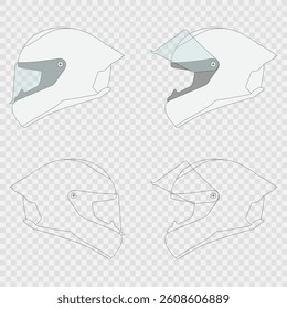 Rider helmet mockup vector art Isolated on transparent background