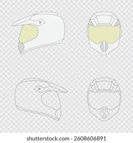 Rider helmet mockup vector art Isolated on transparent background