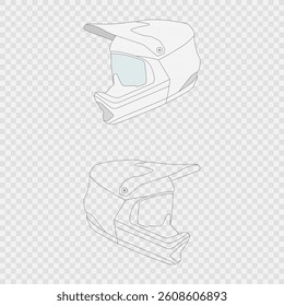 Rider helmet mockup vector art Isolated on transparent background