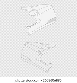 Rider helmet mockup vector art Isolated on transparent background