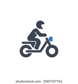 Rider Helmet Motorbike Icon On White Background