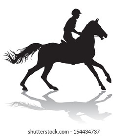 Rider. Jockey riding a horse. Horse races. Competition. 