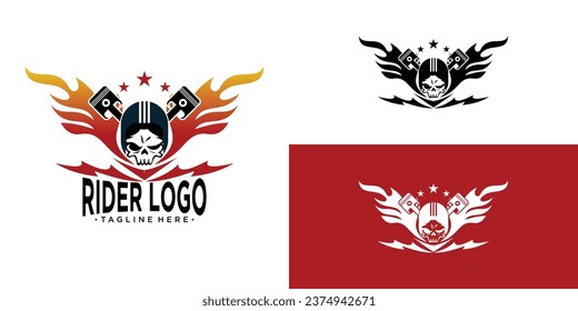Rider logo design with modern style| ghost| premium vector