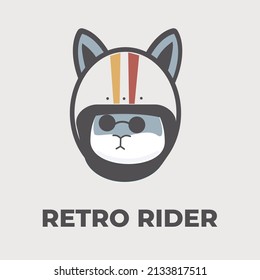 Rider logo with a rabbit icon wearing an old school helmet