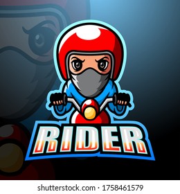 Rider mascot esport logo design